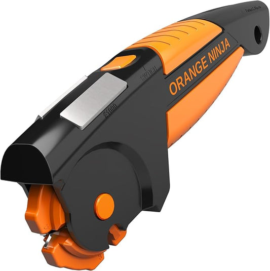 Orange Ninja 7-in-1 Garden Tool & Knife Sharpener – Sharpens Axe, Hatchet, Machete, Pruner & Shears – One Tool for All Your Outdoor Blades – Gift for Gardeners by SharpPebble
