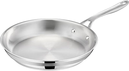 T-Fal x Jamie Oliver Stainless Steel Fry Pan 9.5-Inch, Induction Compatible, Oven Safe up to 500°F, Chef's Stainless Steel Skillet, Frying Pan, Silver by T-falbrand