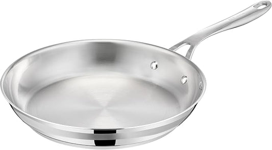 T-Fal x Jamie Oliver Stainless Steel Fry Pan 9.5-Inch, Induction Compatible, Oven Safe up to 500°F, Chef's Stainless Steel Skillet, Frying Pan, Silver by T-falbrand