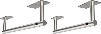 RUACQ Paper Towel Holder Under Cabinet, Wall Mounted or Adhesive Stainless Steel Paper Towel Holder,Square Base Paper Towel Rack for Kitchen, RV, Bathroom (Brushed Nickel) (Pack of 2)