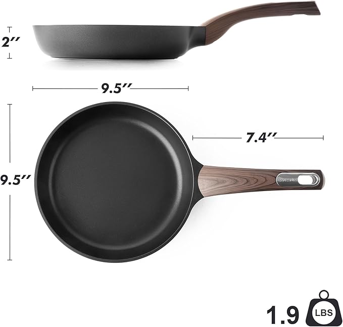 SENSARTE Nonstick Frying Pan Skillet 9.5Inch Non Stick Egg Pan Omelette Pans, Healthy Kitchen Cooking Chef's Pan, Free of Intentionally Added PFOA/PFOS, Induction Compatible, Black - Image 7