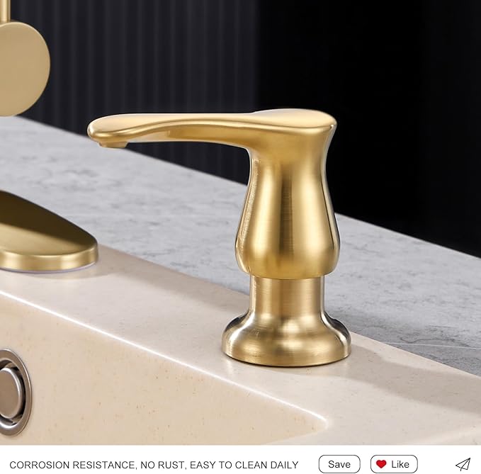 GAGALIFE Kitchen Sink Soap Dispenser Brushed Gold, Under Sink Soap Dispenser with 40" Silicone Extension Tube Kit,Say Goodbye to Frequent Refills - Image 6