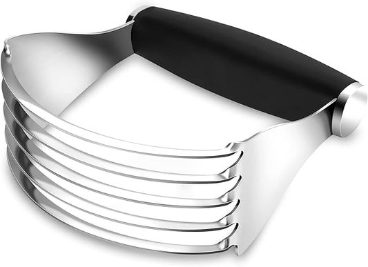 Rainspire XL Pastry Cutter For Baking, Heavy Duty Pastry Blender Stainless Steel, Thick Sharp Blades Dough Blender, Dough Cutter Butter Cutter Pastry for Easy Mixing, Dishwasher Safe (Black) by Rainspire