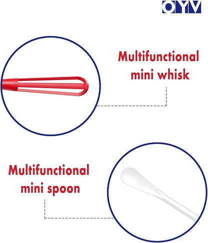 OYV American Colors Mini Whisk Set, 8.5 in Mini Whisks for Cooking, 3 Pieces Small Wisk For Whisking, Beating, Blending Ingredients, Mixing Sauces, BPA Free Tiny Whisk - Image 3