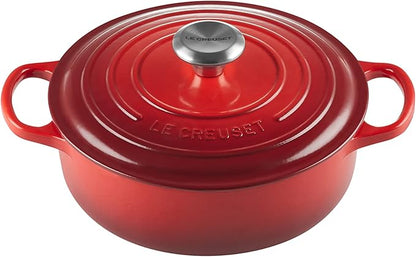 Le Creuset Enameled Cast Iron Signature Round Wide Dutch Oven, 3.5 qt., Cerise