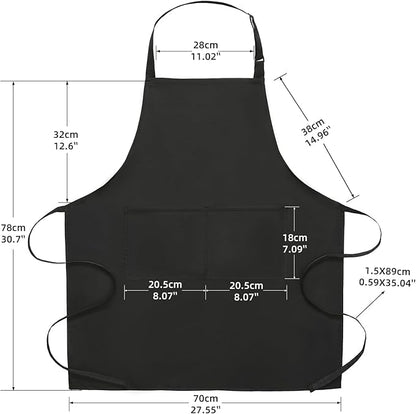 BOHARERS 2 Pack Cooking Kitchen Aprons with 2 pockets Unisex Adjustable Chef Apron for Women Men - Image 5
