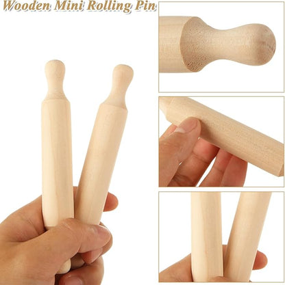 WOPPLXY 50 Pcs Mini Rolling Pin, 5.5 Inches Wooden Rolling Pins, Mini Rolling Pins Bulk, Mini Wood Rolling Pin for Home Kitchen Fondant Pastry Pizza Baking and Crafting - Image 4