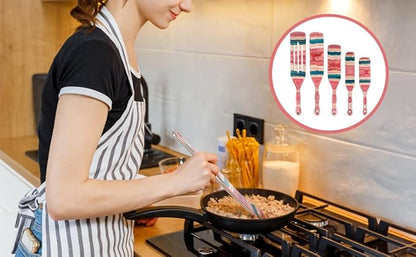 MYRAINBOW A5-3 Spurtle Set, Wooden Utensils for Cooking, Kitchen Utensils Set, Pakkawood Kitchen Cooking Utensils Set, Apartment Essentials Wood Serving Spatula spoon, Home & kitchen Gift - Image 9