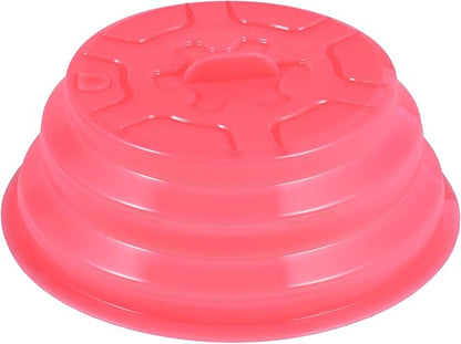 Kichwit Collapsible Silicone Microwave Plate Cover for Food, Dishwasher Safe and BPA Free, Red, 11”