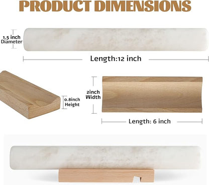 Koville African Natural Marble French Rolling Pin, 16inch Non-Stick Rolling Pin for Baking, Dough Roller for Pasta, Dumpling, Fondant, Pie, Bread, Pizza, Kitchen Baking Tools(Namib Fantasy) - Image 2