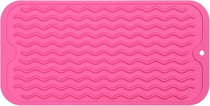 MicoYang Silicone Dish Drying Mat for Multiple Usage,Easy clean,Eco-friendly,Heat-resistant Silicone Mat for Kitchen Counter or Sink,Refrigerator or Drawer Liner Rose S 12 inches x 6 inches by MicoYang