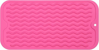 MicoYang Silicone Dish Drying Mat for Multiple Usage,Easy clean,Eco-friendly,Heat-resistant Silicone Mat for Kitchen Counter or Sink,Refrigerator or Drawer Liner Rose S 12 inches x 6 inches by MicoYang