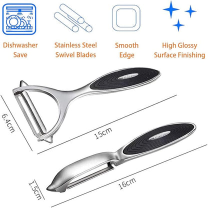 FUHUY Vegetable, Apple Peelers for kitchen, Fruit, Carrot, Veggie, Potatoes Peeler, Y-Shaped and I-Shaped Stainless Steel Peelers, with Ergonomic Non-Slip Handle & Sharp Blade, Good Sturdy (2PCS) - Image 2