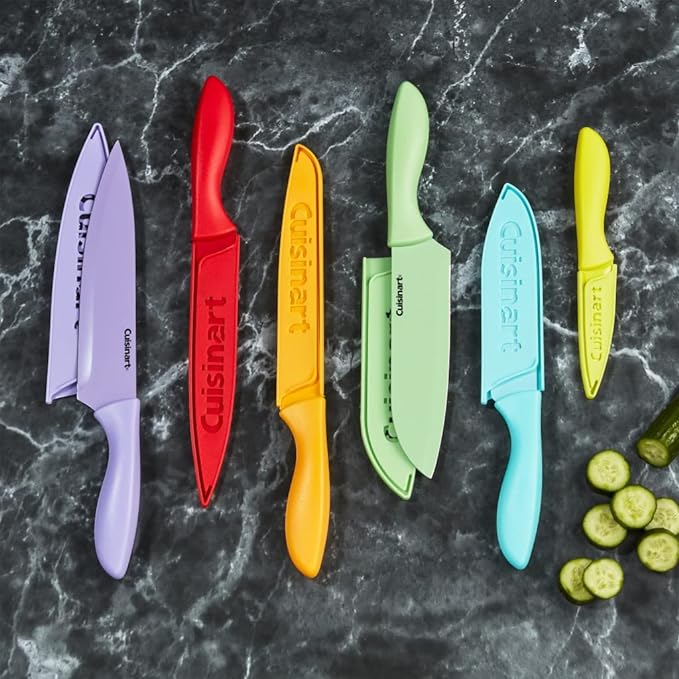 Cuisinart 12-Piece Kitchen Knife Set, Advantage Color Collection with Blade Guards, Multicolored, C55-12PCER1 - Image 3