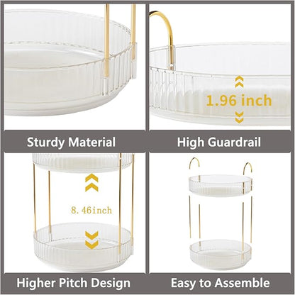 Asayuee 360 Rotating Makeup Organizer,3 Tier Large Capacity Make Up Organizers and Storage,Skincare Perfume Vanity Organizers,Bathroom Cosmetics Storage Organizer Countertop (Clear-3 Tier) - Image 4