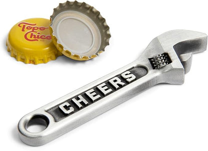Wrench Bottle Opener Keychain for Men – Funny Wrench-Shaped Metal Key Chain for Mechanic & Handyman – Novelty Gift for Father's Day, Christmas Stocking Stuffer, Birthday, Groomsmen – 3.65" x 1.93"