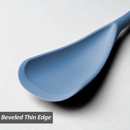 Silicone Spatula Spoon, Great for Both Cooking and Serving Durable BPA-Free Matte Black Silicone, Seamless Design, Safe for Nonstick Cooking Surfaces, 2-Pcs, Starry Blue - Image 3