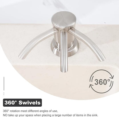 GAGALIFE Built in Sink Soap Dispenser or Lotion Dispenser for Kitchen Sink, Brushed Nickel ABS Pump Head, with 17 Ounce Large PET Soap Bottle - Image 8