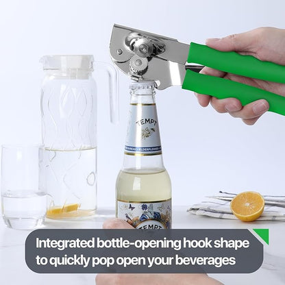 Commercial Can Opener, UHIYEE Hand Crank Can Opener Manual Heavy Duty with Comfortable Extra-long Handles, Oversized Knob, Large Handheld Can Open Easy for Big Cans, Green - Image 5