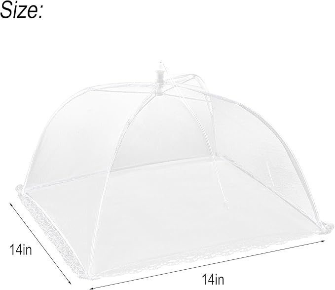HBlife 3 Pack Pop-Up Mesh Food Cover Tent for Outside,14 Inches Reusable and Collapsible Outdoor Food Covers Net for Party Picnic, BBQ, Camping, Gardening - Image 2