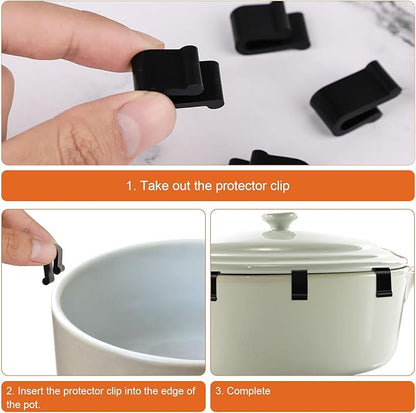 Gosknor 12pcs Dutch Oven Lid Protector Clips, Silicone, Black, Round, Oval, Accessory