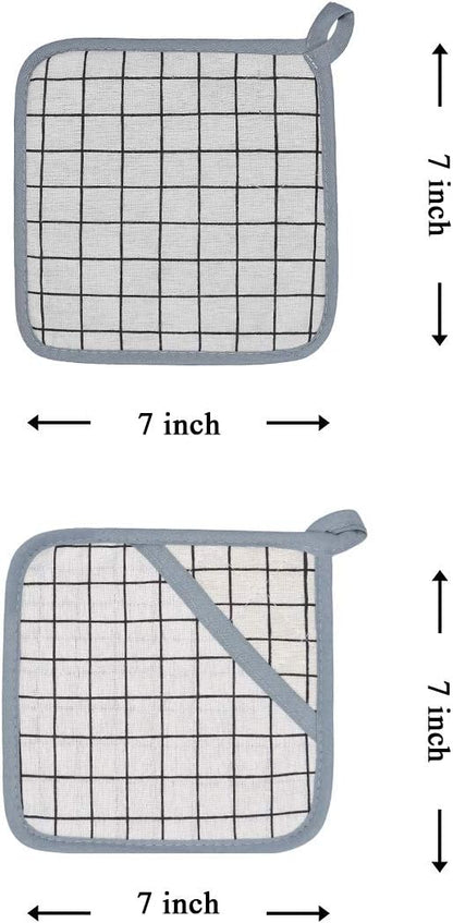 Oven Mitts and Potholders BBQ Gloves-Oven Mitts and Pot Holders with Recycled Infill Silicone Non-Slip Cooking Gloves for Cooking Baking Grilling (4-Piece Set) (White) - Image 5