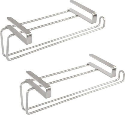T.R.Sani. Kitchen Paper Towel Holder Under Cabinet, Bathroom Paper Towel Holder, Stainless Steel Paper Towel Holders for Cabinets Under 0.82" - Silver, 2 Pack