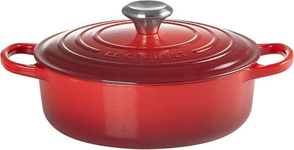 Le Creuset Enameled Cast Iron Signature Round Wide Dutch Oven, 3.5 qt., Cerise
