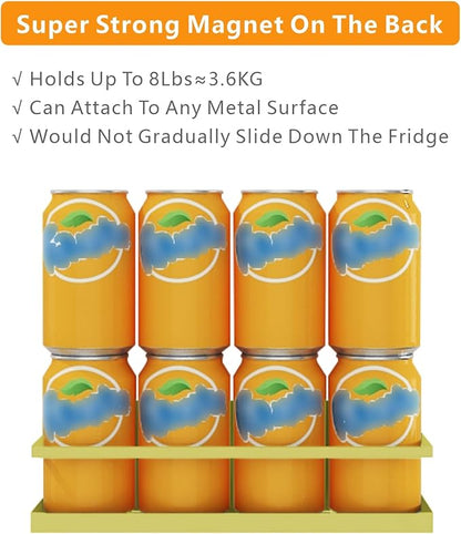 Magnetic Spice Rack For Refrigerator Magnetic Fridge Shelf For Kitchen Spice Organizer Magnetic Shelf For Fridge Space Saving Yellow 4 Pack With Magnetic Paper Towel Holder - Image 3