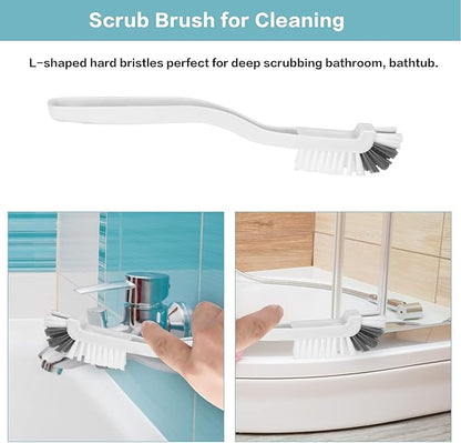 8 Pcs Dish Brush Bottle Bathroom Scrub Brushes Kitchen Cleaning Brush Right Angle Kitchen Brush Sink Household Pot Pan Edge Corners Tile Lines Brush with Stiff Bristles - Image 5