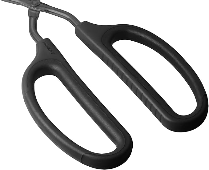 HINMAY Stainless Steel Kitchen Tongs 10" and 12" Set, Comfortable Grip Scissor Tongs for Cooking, Grilling & Serving (Black) - Image 4