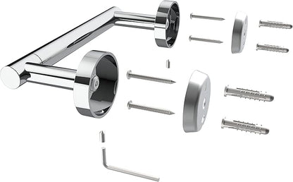 RARXTR Toilet Paper Holder Chrome SUS304 Stainless Steel Double Post Pivoting Polish Chrome Toilet Paper Roll Holder Wall Mounted Toilet Tissue Holder for Commercial Bathroom RV, Polished, 2 Pack