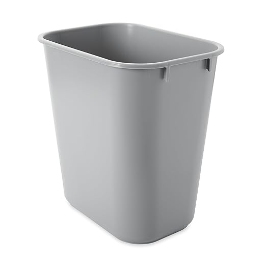 Rubbermaid Commercial Products Deskside Wastebasket/Trash Can, 3.25-Gallon/13-Quart, Gray, Plastic, for Bedroom/Bathroom/Office, Fits Under Desk/Sink/Cabinet - Image 2