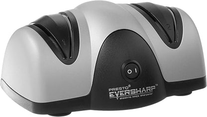Presto 08800 EverSharp Electric Knife Sharpener, 2-Stage System, Silver/Black by PRESTO