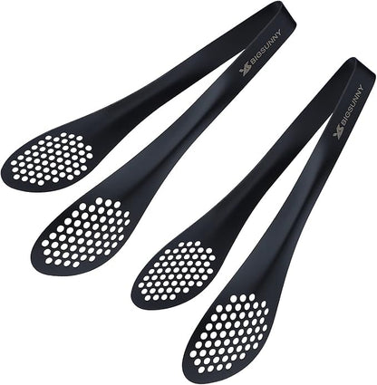 MSY BIGSUNNY Stainless Steel Buffet Tongs - Kitchen Food Tong for Cooking and Serving (Black - 9" Serving Tongs) by MSYBIGSUNNY