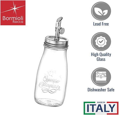 Bormioli Rocco Quattro Stagioni, 13.5 Oz Olive Oil Dispensers with Weighted Pourer, Durable Glass, Made in Italy - Image 4