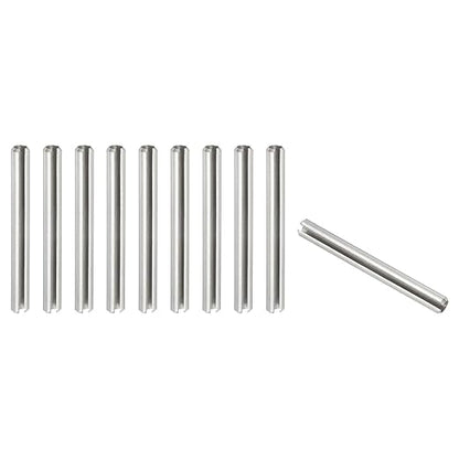 PATIKIL Slotted Spring Pin, 10 Pcs 1/4" x 2-3/8" (6.35mm x 60mm) 304 Stainless Steel Split Roll Pins Spring Dowel for Home Improvement Automotive Machine Repair, Silver
