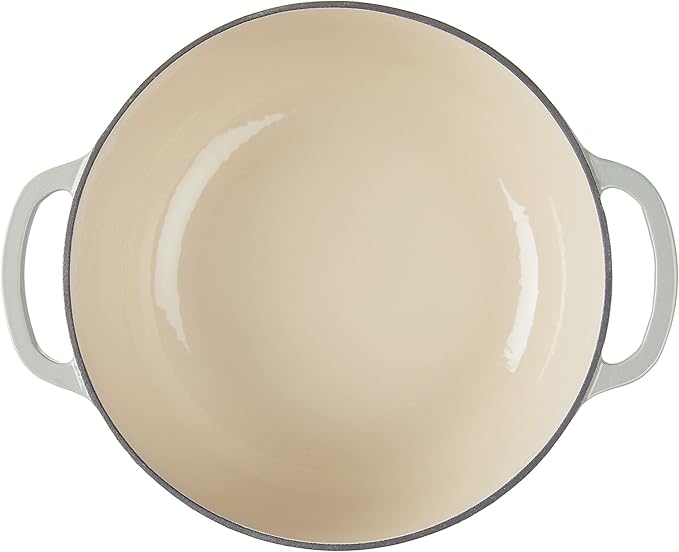 Lodge 7.5 Quart Enameled Cast Iron Dutch Oven with Lid – Dual Handles – Oven Safe up to 500° F or on Stovetop - Use to Marinate, Cook, Bake, Refrigerate and Serve – Desert Sage - Image 3