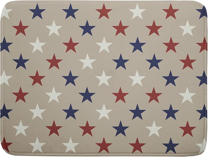 Patriotic July of 4th Blue Red White Star Dish Drying Mat for Kitchen Counter 18x24 Independence Day Absorbent Reversible Microfiber Drying Mats Kitchen Countertop Protector Dishes Drainer Rack Pad by Aytipun