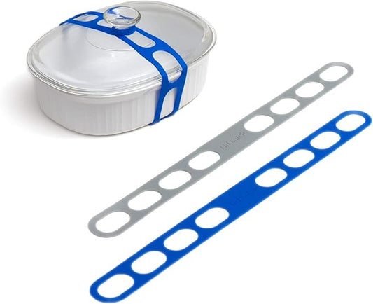 Lid Latch the reusable universal lid securing strap for crockpots, casserole dishes, pots, pans and more. Make it easy to transport your favorite dishes with one simple strap.