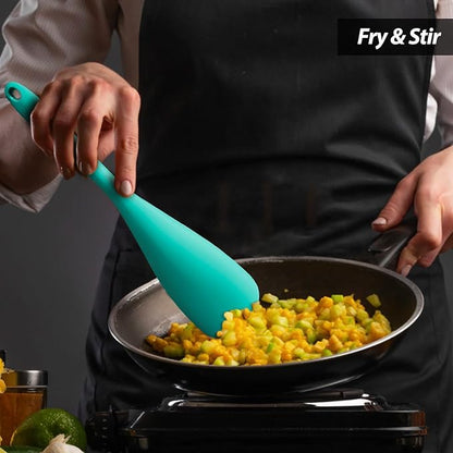 Cooking Spoon for Nonstick Cookwares, VOVOLY Silicone Spoon for Mixing, Scoop, and Scrape,Seamless Design, 12.6'', 2 Pack, Teal - Image 8