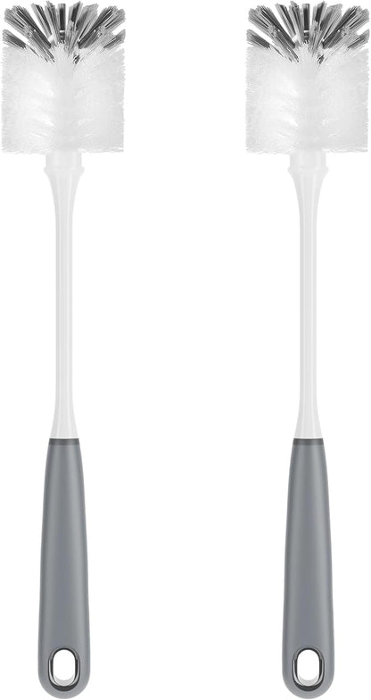 MR.SIGA Long Handle Bottle Brush, Flexible Scrub Brush for Water Bottles, Glasswares, Mugs, Gray, 2 Pack by MRSIGA