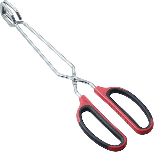 HINMAY Stainless Steel Scissor Tongs with Comfort-Grip Handle 12-Inch by HINMAY