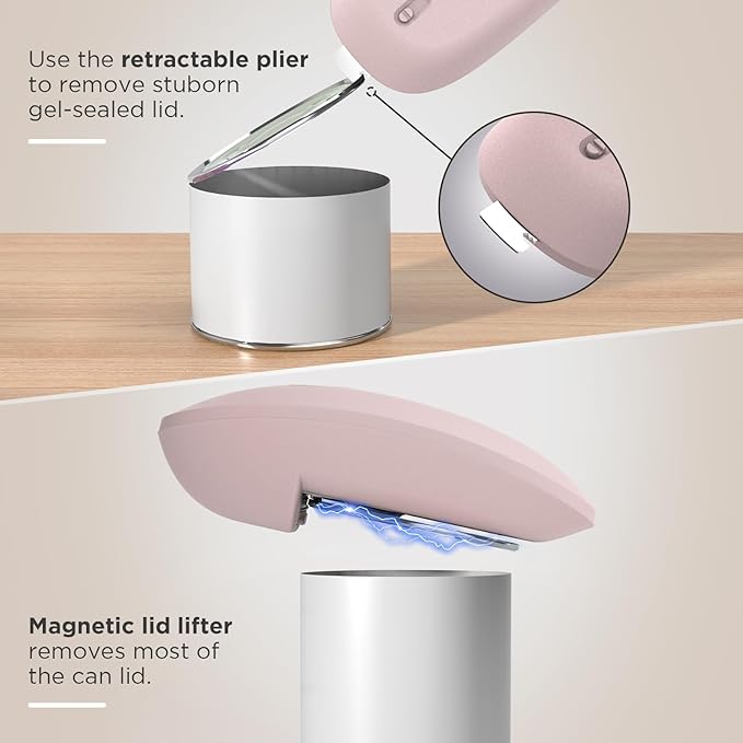 Canslab Ultrablde SE - USB Rechargeable Electric Can Opener for Kitchen for Seniors with Arthritis- Cordless Battery Powered Automatic, Side Cut, Smooth Edge, Handsfree, for Small or Large Cans, Pink - Image 5