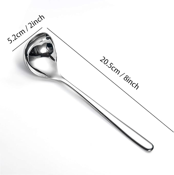 IMEEA 8-Inch Stainless Steel Sauce Ladle with Long Handle, Small Serving Ladle for Gravy, Dressing & Toppings, Set of 2 - Image 5