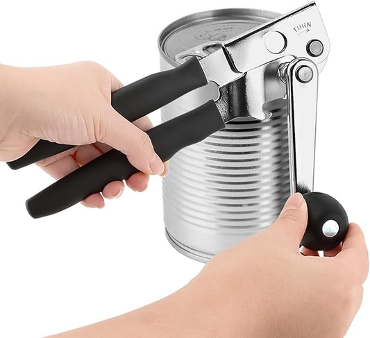 Commercial Can Opener, Crank Can Openers Manual, Heavy Duty Handheld Stainless Steel Cans Opener Bottle Openers with Long 360° Turn Wheel Handle for Seniors Kitchen(SIZE:Magnetic)