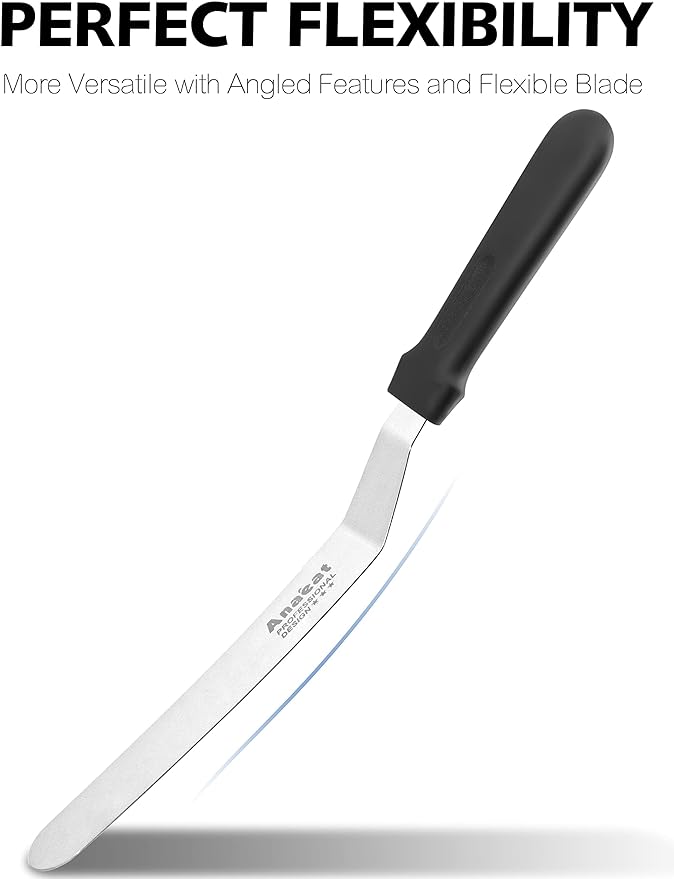 Anaeat Icing Spatula, Professional Cake Angled Offset Spatula with 8" Stainless Steel Blade - Thickened Frosting Knife with Durable Plastic Handle for Cake Decorating, Pastry & Baking - Image 3