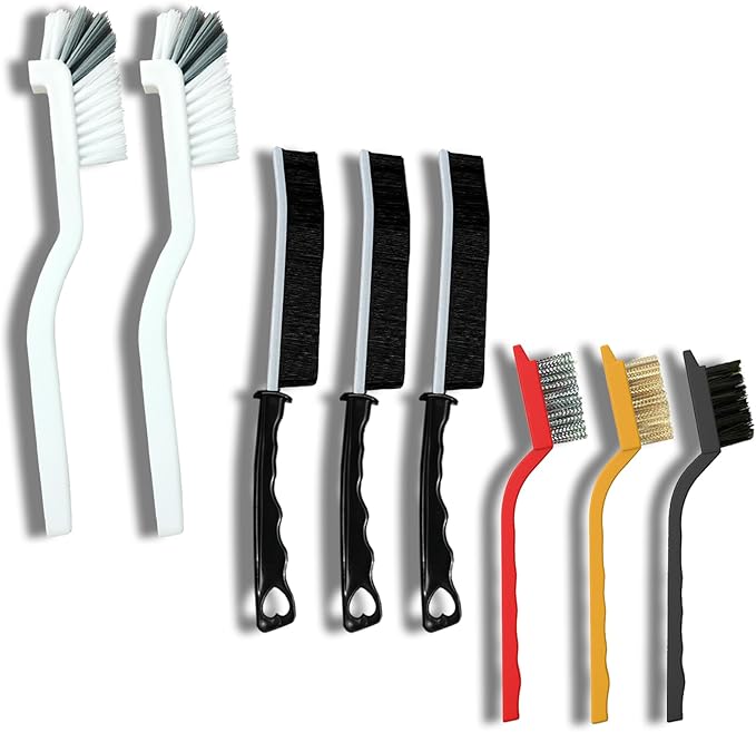 Betanull Crevice Cleaning Brush Set, Multi-Purpose Hard Bristle Brushes for Deep Cleaning Kitchen, Bathroom, Grout, Sink, Cup, Teapot, Bottle, Blender, Corners, Tight Spaces & More by Betanull