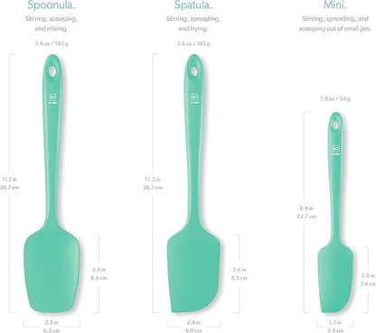 DI ORO Silicone Spatula Set - Rubber Kitchen Spatulas for Baking, Cooking, & Mixing - 600°F Heat-Resistant & BPA Free Silicone Scraper Spatulas for Nonstick Cookware - Dishwasher Safe (3pc, Mint) - Image 5