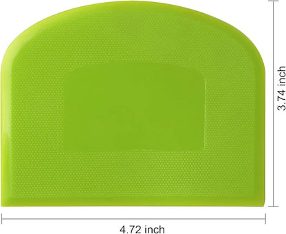Suanyok Dough Scraper Bowl Scraper Bread Cream Cake Pizza Cutter Bench Scraper- Flexible Plastic Multi-Function Kitchen tools, 2 Piece White-Green - Image 3